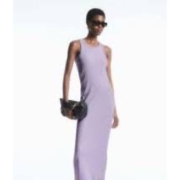 COS Ribbed Tube Maxi Dress Lilac Small - Picture 1 of 8